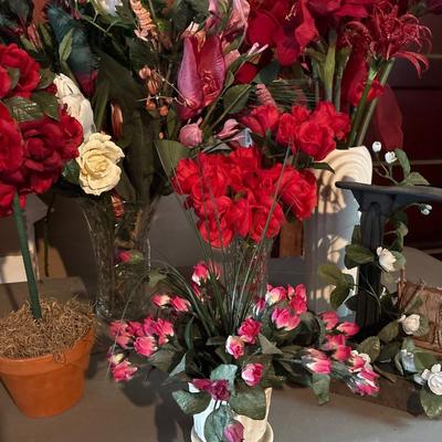 Six floral arrangements