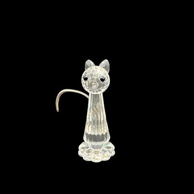 Fenton cat 4” tall 2 Crystal cats