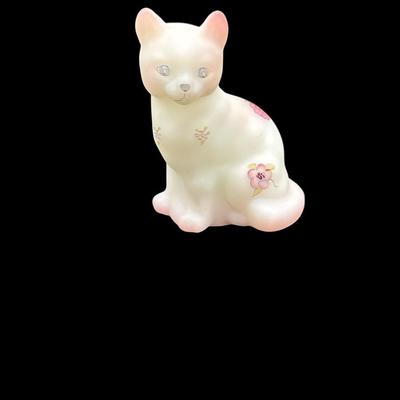 Fenton cat 4” tall 2 Crystal cats