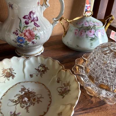 Beautiful plates, coffee, pots, bowls
