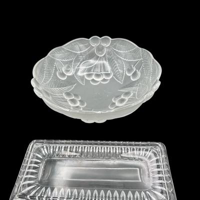 Frosted 9 inch bowl and trivet tray
