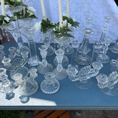 Glass and crystal candle holders
