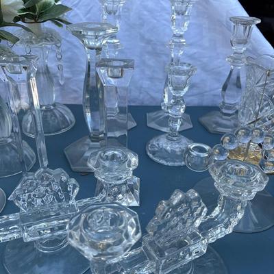 Glass and crystal candle holders