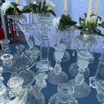 Glass and crystal candle holders