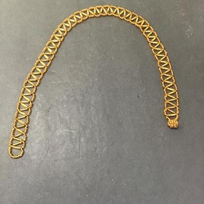 Sale Photo Thumbnail #16: Very nice vintage, amber glass beaded choker necklace. Please see attached photos.