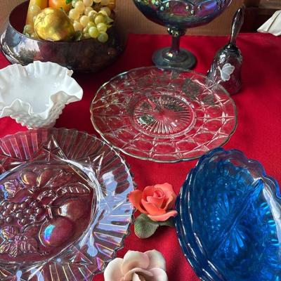 I Indiana blue carnival glass plus extra