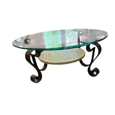 Round glass top coffee table