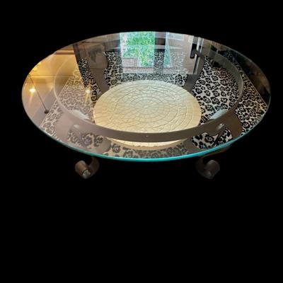 Round glass top coffee table