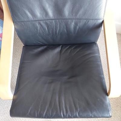 Two Ikea Poäng Chairs with Ottoman (BR1-BBL)