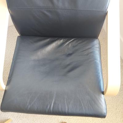 Two Ikea Poäng Chairs with Ottoman (BR1-BBL)