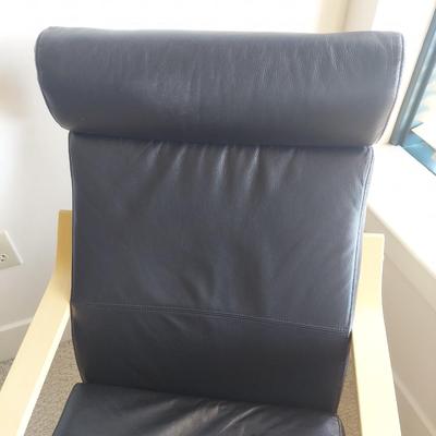 Two Ikea Poäng Chairs with Ottoman (BR1-BBL)