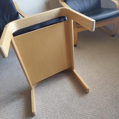 Two Ikea Poäng Chairs with Ottoman (BR1-BBL)