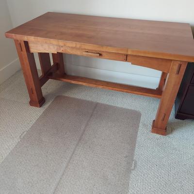 Mission Style Desk with Office Mat (BR1-BBL)