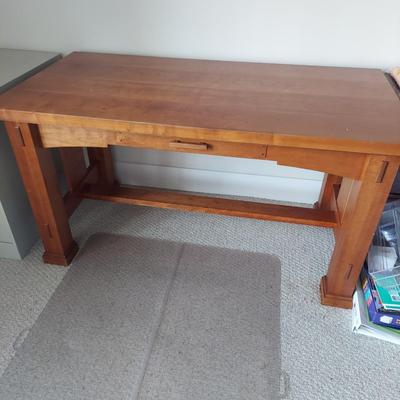 Mission Style Desk with Office Mat (BR1-BBL)