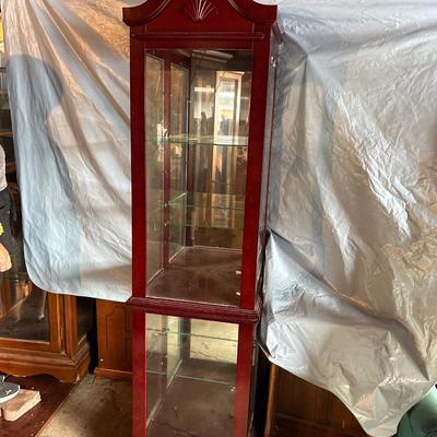 Lighted curio cabinet #1 with three glass shelves