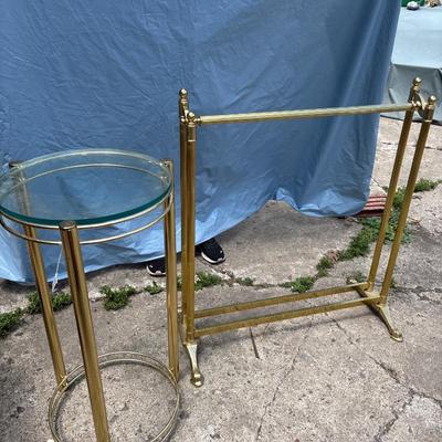 Brass quilt rack, and plant stand