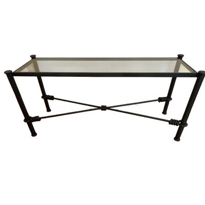 Glass Top Sofa Table 27 1/2” Tall