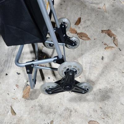 Folding Shopping Stair Climbing Cart With Tri Wheels for Steps
