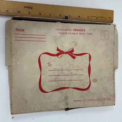 Sale Photo Thumbnail #156: Could be from the 1940's, exact date unknown. Fair condition.  Box has some notes, card is unsigned.