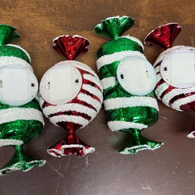 Sale Photo Thumbnail #65: Approx. 9" and 11" long. Battery powered, uses 3 AAA batteries. Tested, lights up inside as expected.
