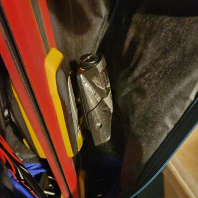 Large Lot of Vintage Ski Boots , Skis and Pools