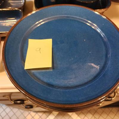 Lot of Garbiel Blue Brown Made in Sweden Plates , Cups Saucers, Pots, Creamer Sugar , Trays