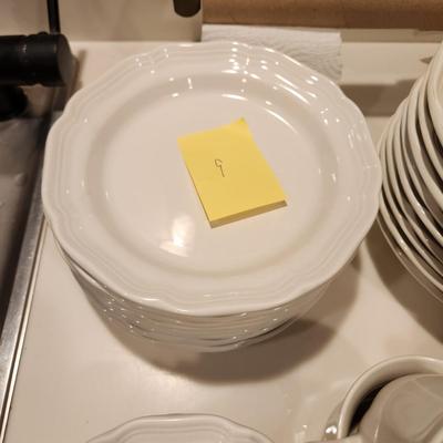 Mikasa French Countryside China Dishes, Plates, Cups, Creamer, Sugar, Bowls, Serving Plates, Butter dish.