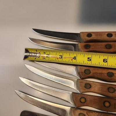 Lot of 7 Vintage Chicago Cutlery 4" Steak Knives w Dexter Oyster Knife