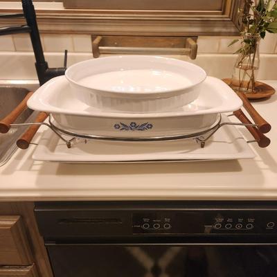 Vintage Corningware Cornflower Baking Tray with Rack