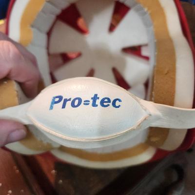 Vintage Red Pro-tec MX BMX AHRMA Helmet w Blue Bold View Visor