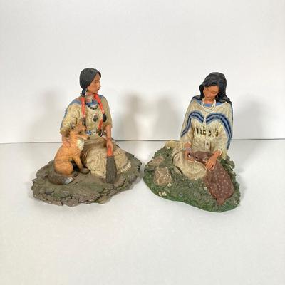 LOT 57: Native American Collection - Princesses of the Plains "Nature's Guardian" and "Wild Flower" Sculptures...
