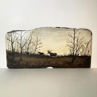 LOT 60: Vintage Pottery, Painted Slate Signed Hilliard 97 Artwork, Easels and More