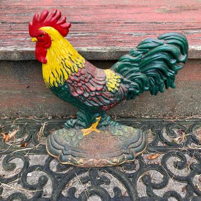 LOT 61: Rooster and Hen Cast Iron Door Stoppers