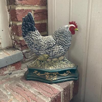 LOT 61: Rooster and Hen Cast Iron Door Stoppers