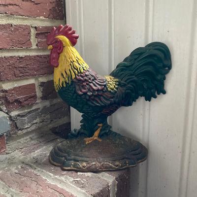 LOT 61: Rooster and Hen Cast Iron Door Stoppers