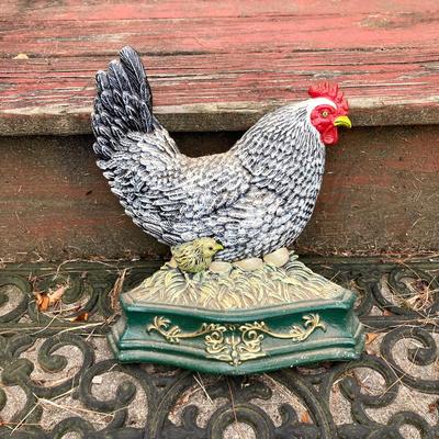 LOT 61: Rooster and Hen Cast Iron Door Stoppers