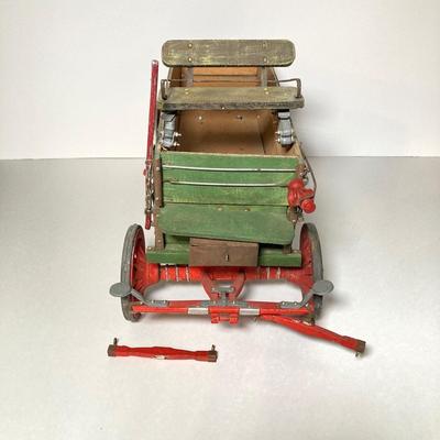 LOT 62: Vintage Wood and Metal Rolling Wagon