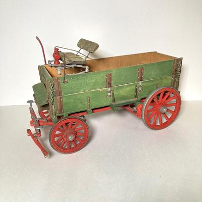 LOT 62: Vintage Wood and Metal Rolling Wagon
