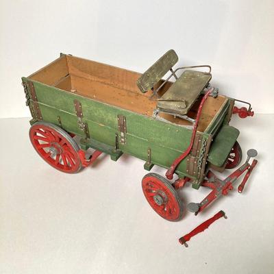 LOT 62: Vintage Wood and Metal Rolling Wagon