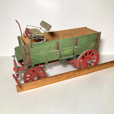 LOT 62: Vintage Wood and Metal Rolling Wagon