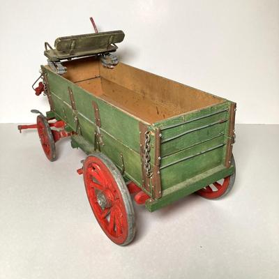 LOT 62: Vintage Wood and Metal Rolling Wagon