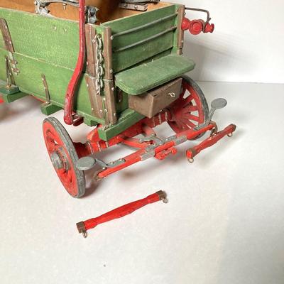LOT 62: Vintage Wood and Metal Rolling Wagon