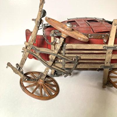 LOT 63: Vintage Wooden and Metal Stage Coach / Wagon