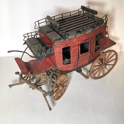 LOT 63: Vintage Wooden and Metal Stage Coach / Wagon