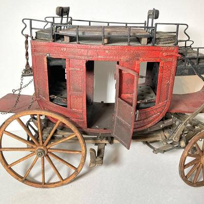LOT 63: Vintage Wooden and Metal Stage Coach / Wagon