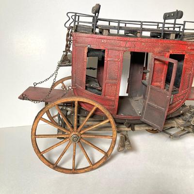 LOT 63: Vintage Wooden and Metal Stage Coach / Wagon