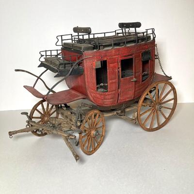 LOT 63: Vintage Wooden and Metal Stage Coach / Wagon