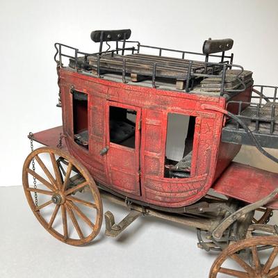 LOT 63: Vintage Wooden and Metal Stage Coach / Wagon
