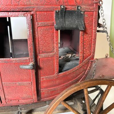 LOT 63: Vintage Wooden and Metal Stage Coach / Wagon