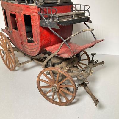 LOT 63: Vintage Wooden and Metal Stage Coach / Wagon